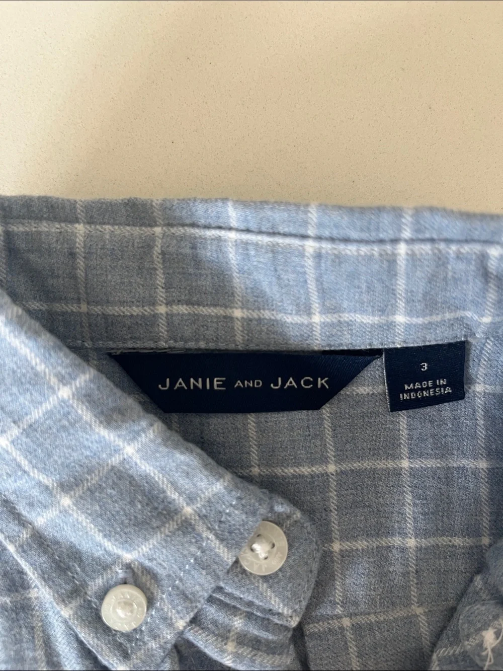 Janie and Jack Navy, Light Blue & White Plaid Button-Down Shirts